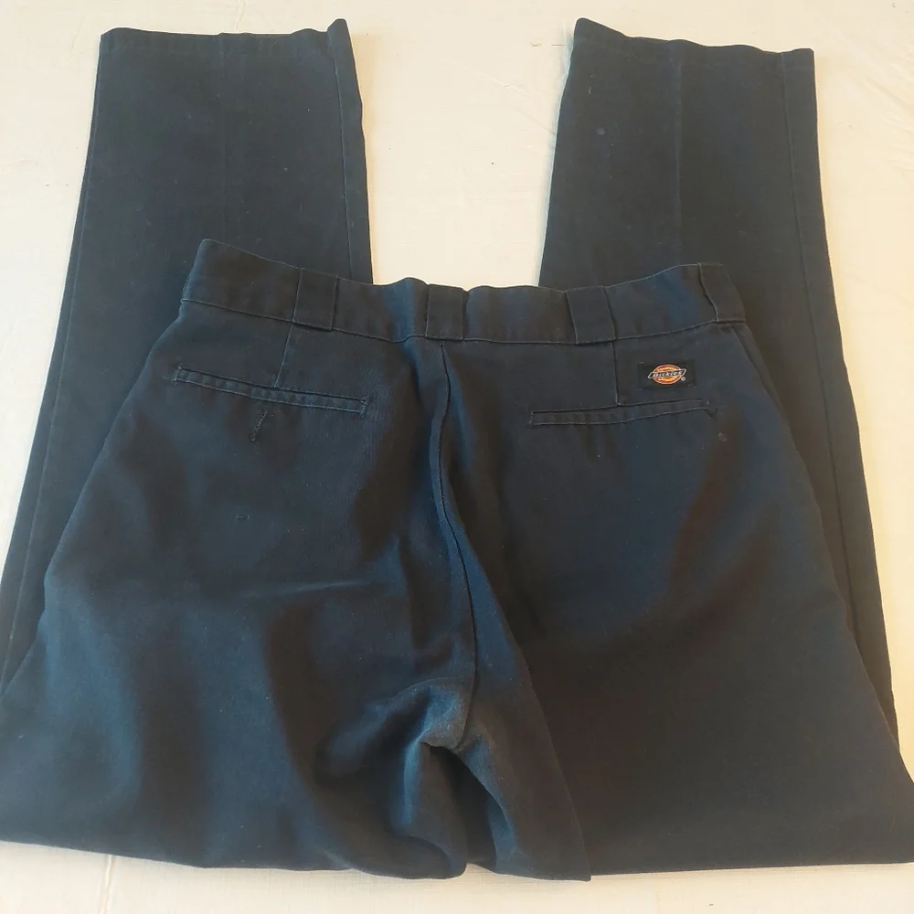 Dickies 874 Original Fit Navy Blue Uniform Pleated Straight Work Pants Sz 34x34